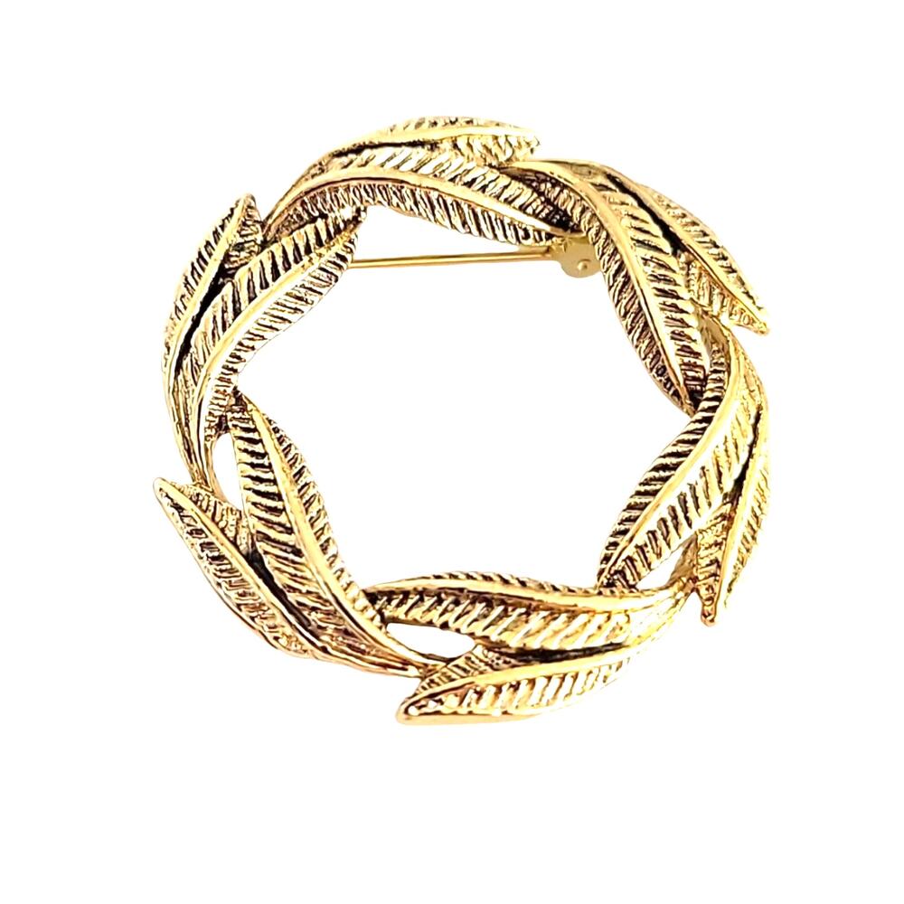 Vintage 1960's? Gerry's Goldtone Pin Broach Leaves 2." dia.
